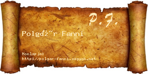 Polgár Fanni névjegykártya
